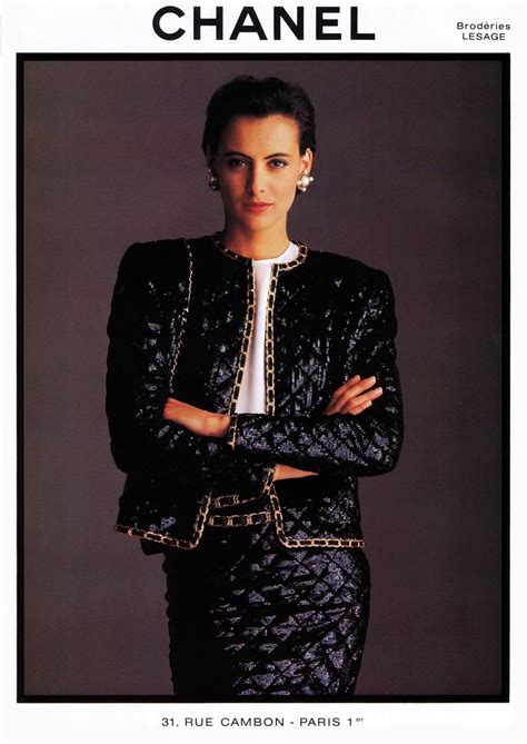 chanel black lace ines de la fressange 1986|ines fressange age.